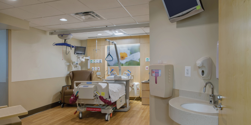 Newly renovated hospital room